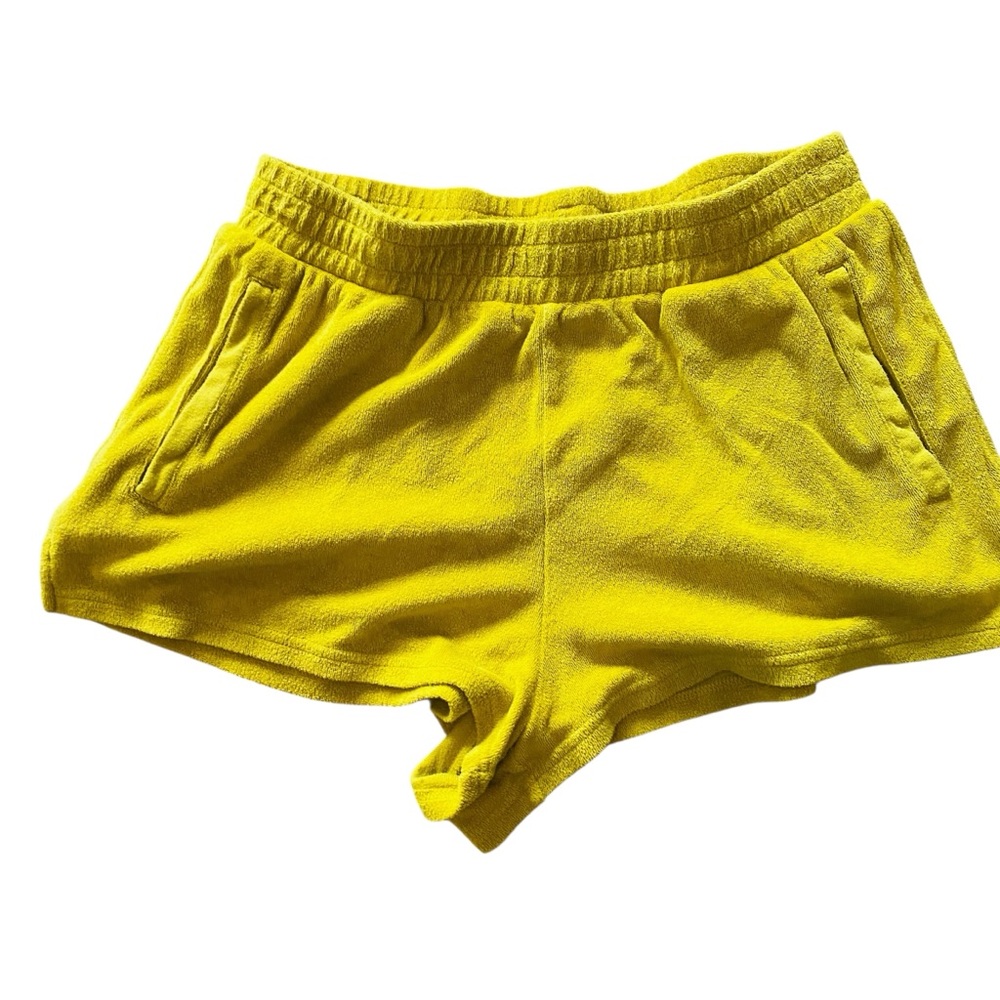 AERIE Lime Green Terrycloth Beach Shorts